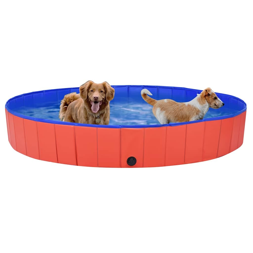 Piscina per Cani Pieghevole Rossa 200x30 cm in PVC — miniatura 2 di 8