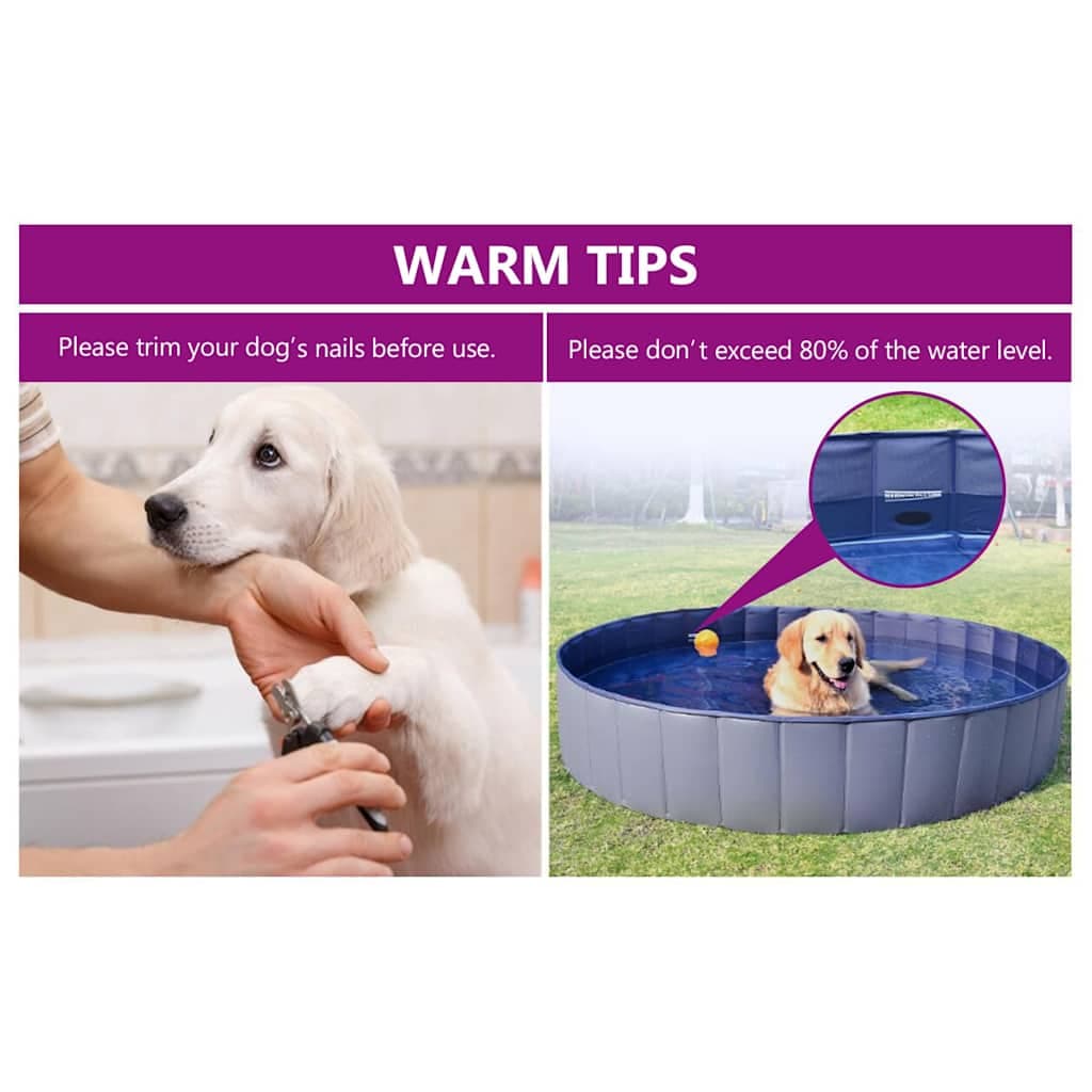 Piscina per Cani Pieghevole Rossa 300x40 cm in PVC — foto 8 di 8