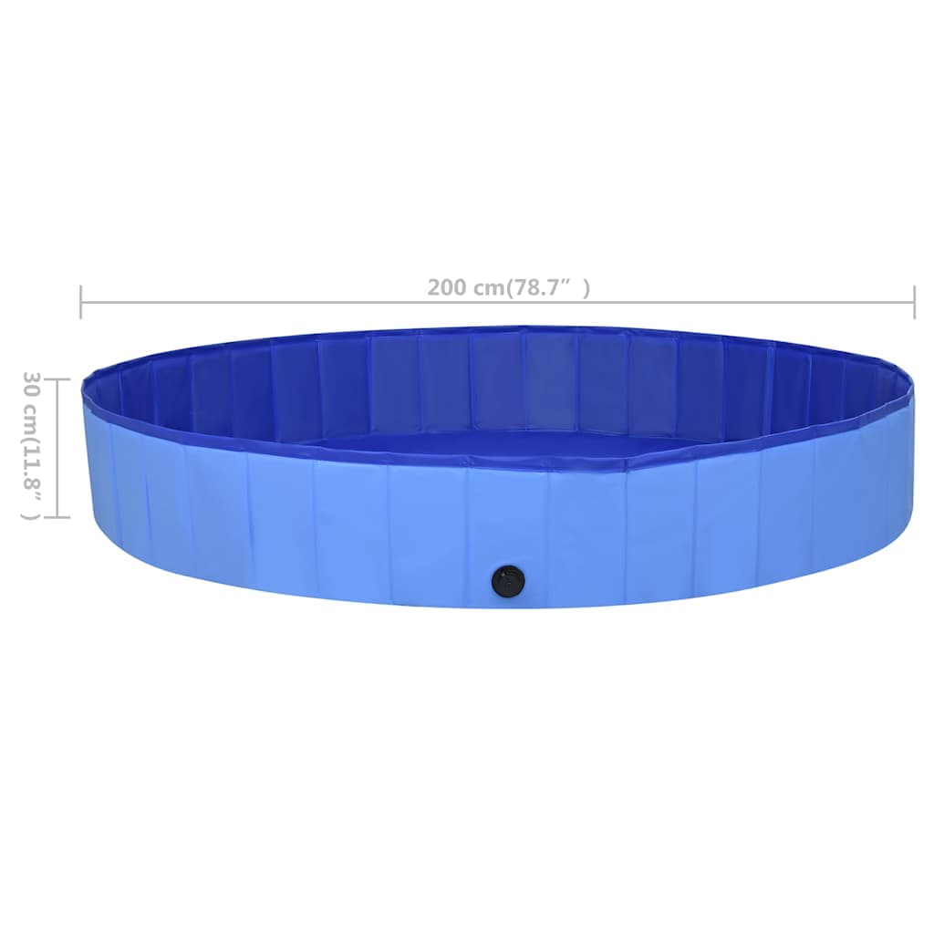 Piscina per Cani Pieghevole Blu 200x30 cm in PVC — foto 7 di 8