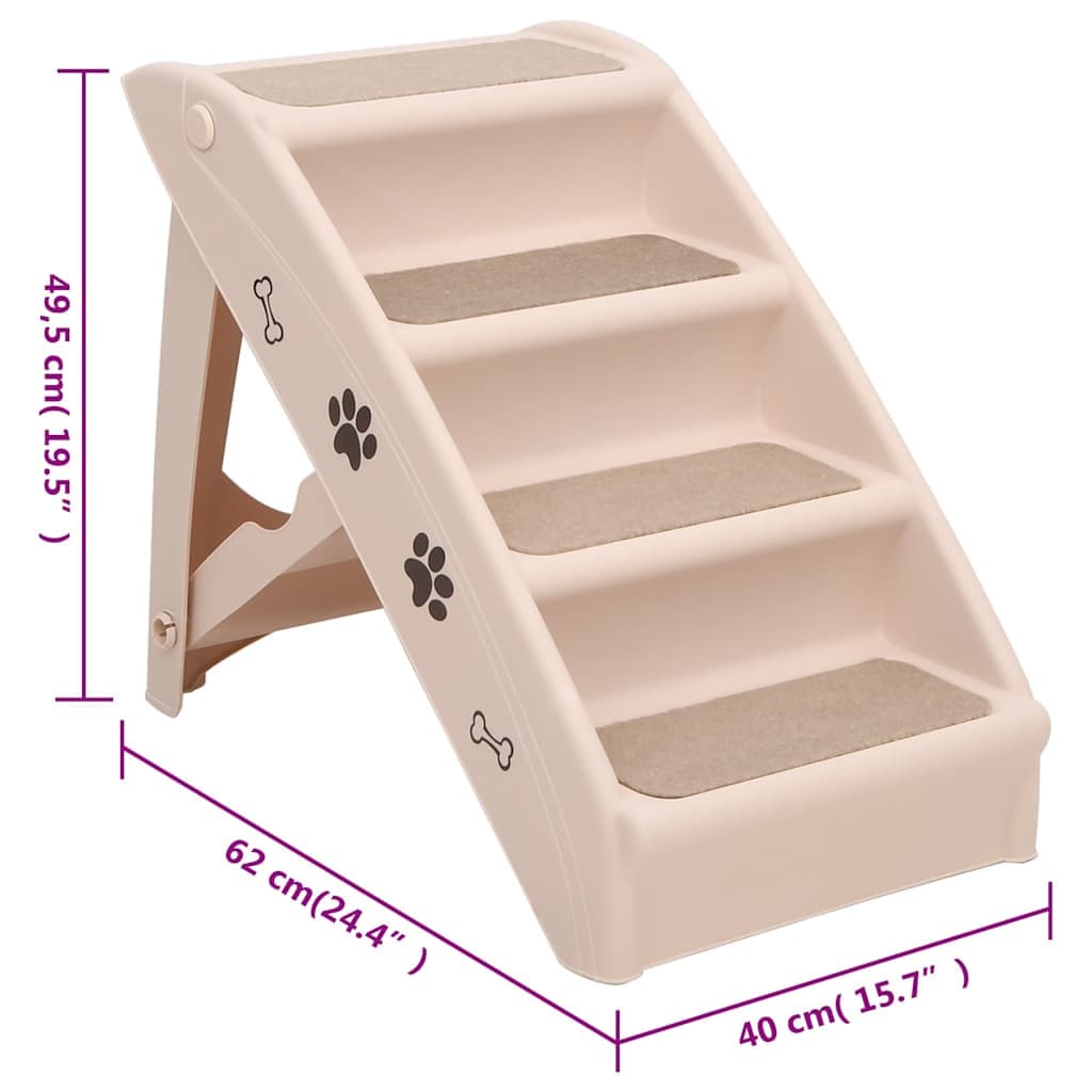 Scala Pieghevole per Cani Crema 62x40x49,5 cm — miniatura 8 di 8