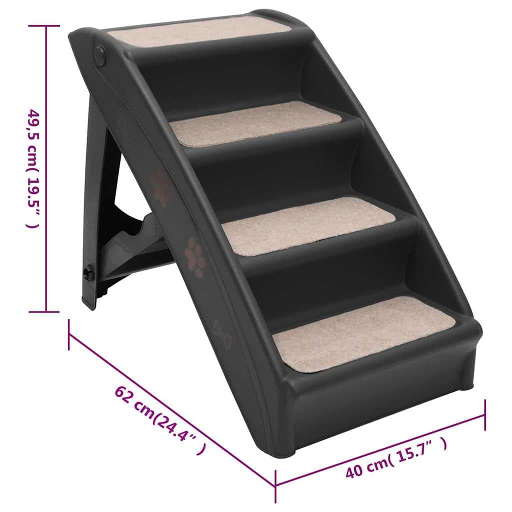 Scala Pieghevole per Cani Nera 62x40x49,5 cm — miniatura 8 di 8