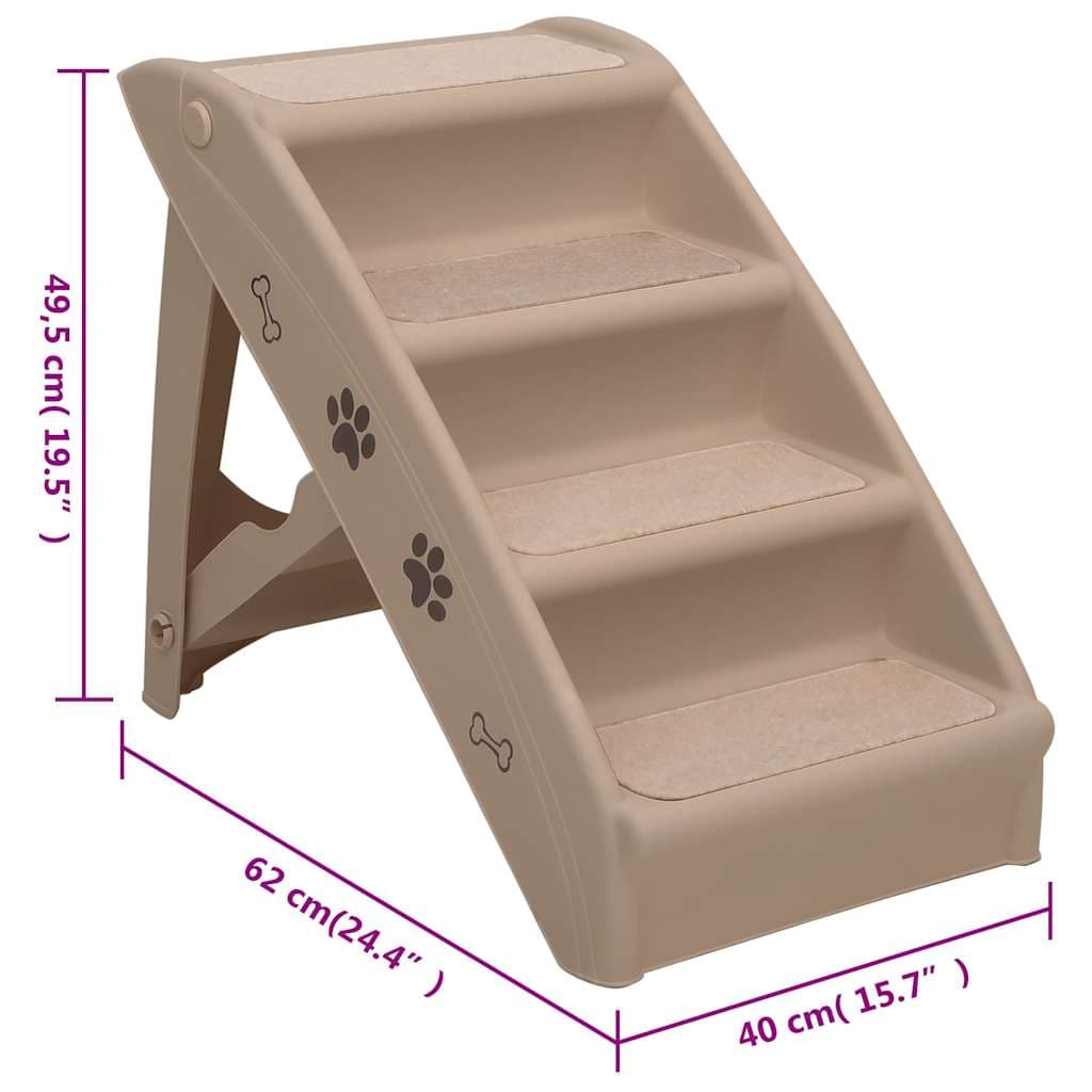 Scala Pieghevole per Cani Marrone 62x40x49,5 cm — miniatura 8 di 8