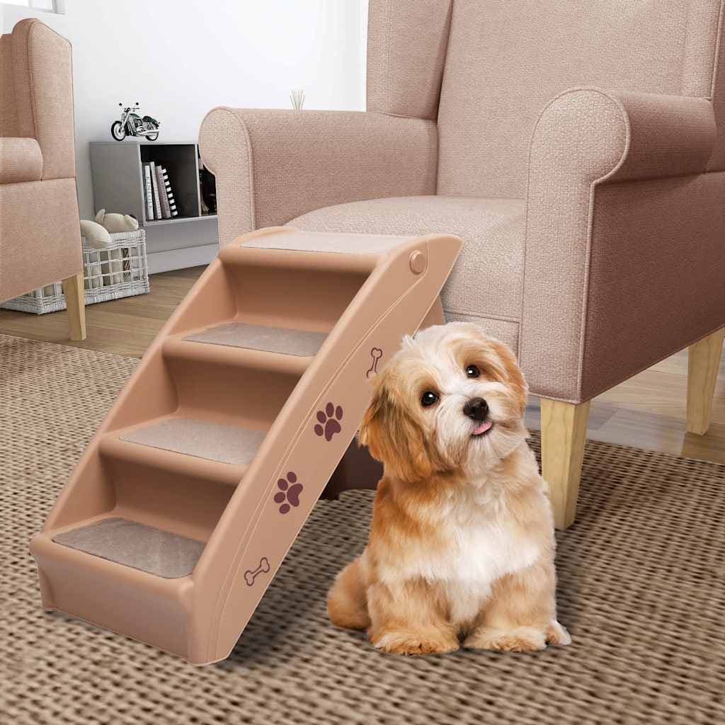 Scala Pieghevole per Cani Marrone 62x40x49,5 cm — miniatura 1 di 8