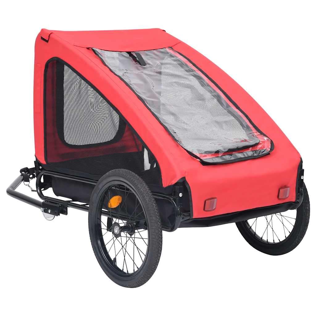 Rimorchio da Bici per Animali Domestici Rosso e Nero — foto 3 di 8