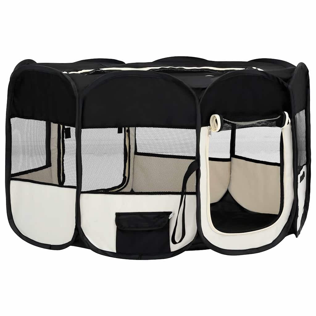Box per Cani Pieghevole con Borsa Trasporto Nero 145x145x61 cm — foto 3 di 12