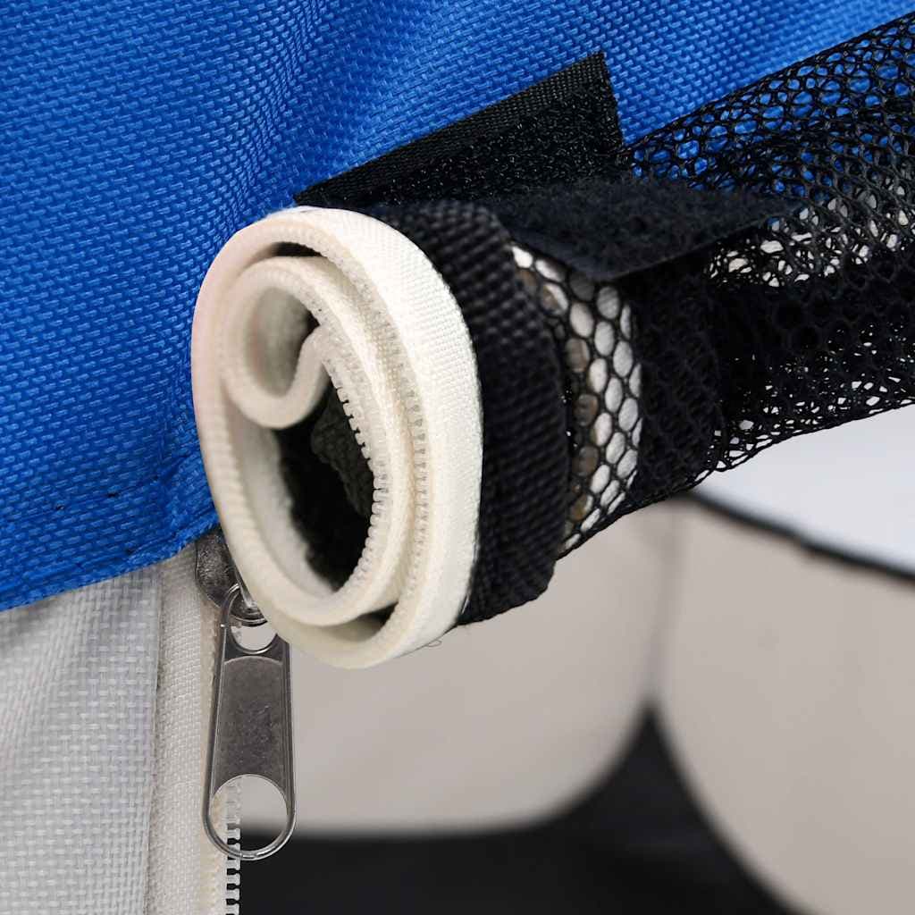 Box per Cani Pieghevole con Borsa Trasporto Blu 145x145x61 cm — foto 4 di 12