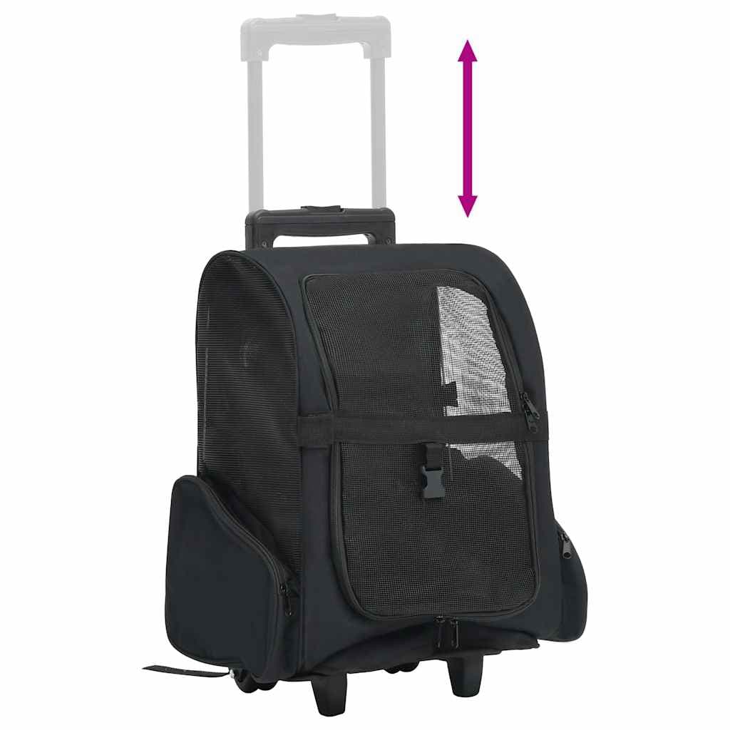 Trolley Trasportino per Animali Pieghevole Multifunzione Nero — miniatura 3 di 6