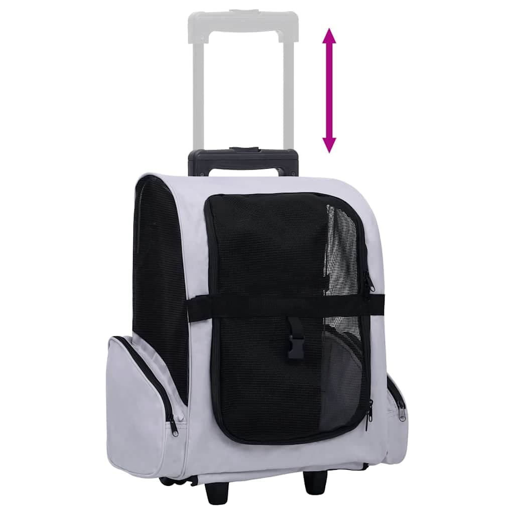 Trolley Trasportino per Animali Pieghevole Multifunzione Grigio — miniatura 3 di 6