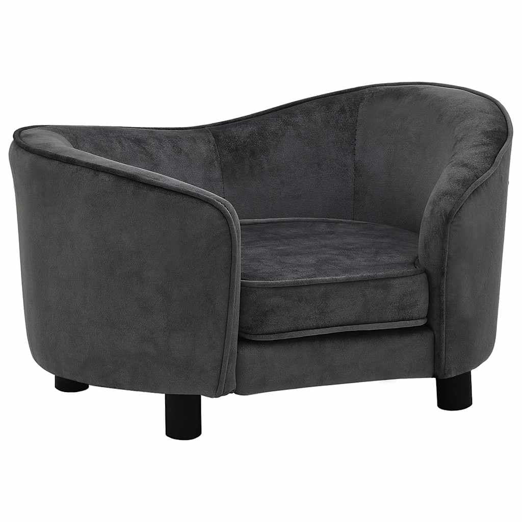 Divano per Cani Grigio Scuro 69x49x40 cm in Peluche — foto 2 di 8