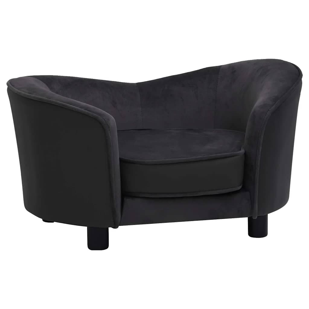 Divano per Cani Nero 69x49x40 cm in Peluche e Similpelle — miniatura 2 di 8