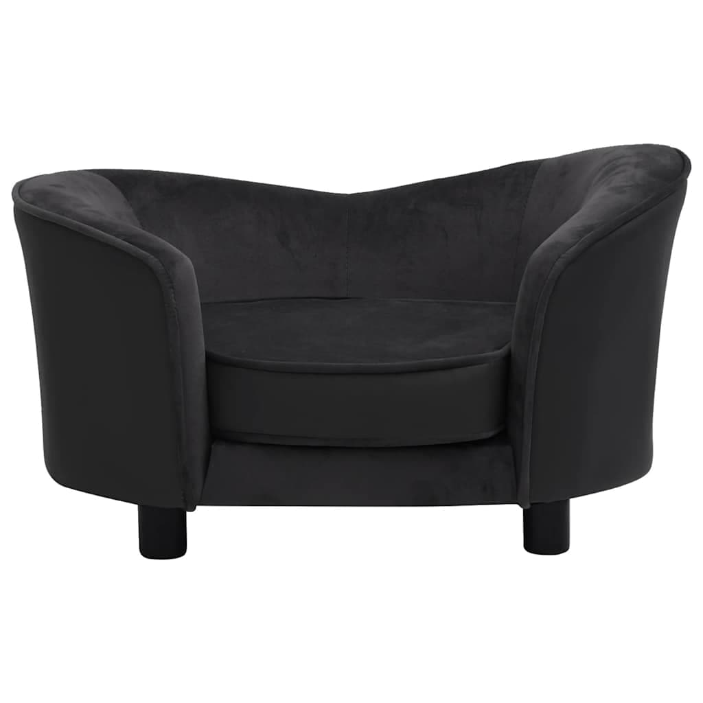 Divano per Cani Nero 69x49x40 cm in Peluche e Similpelle — miniatura 3 di 8
