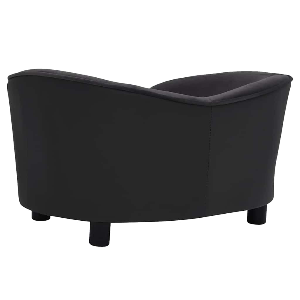 Divano per Cani Nero 69x49x40 cm in Peluche e Similpelle — miniatura 4 di 8