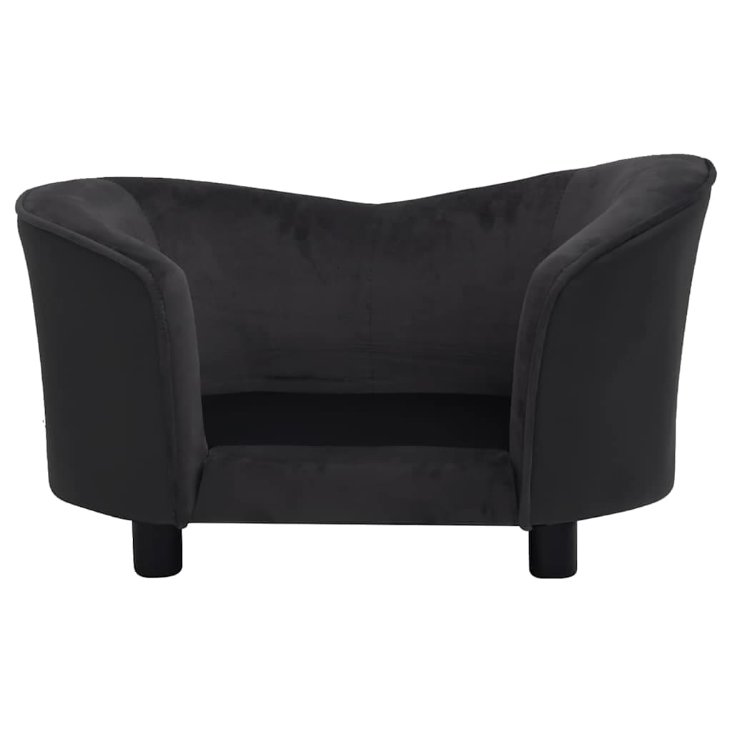 Divano per Cani Nero 69x49x40 cm in Peluche e Similpelle — miniatura 5 di 8