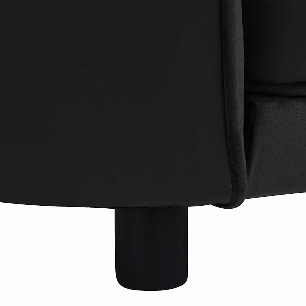 Divano per Cani Nero 69x49x40 cm in Peluche e Similpelle — miniatura 7 di 8