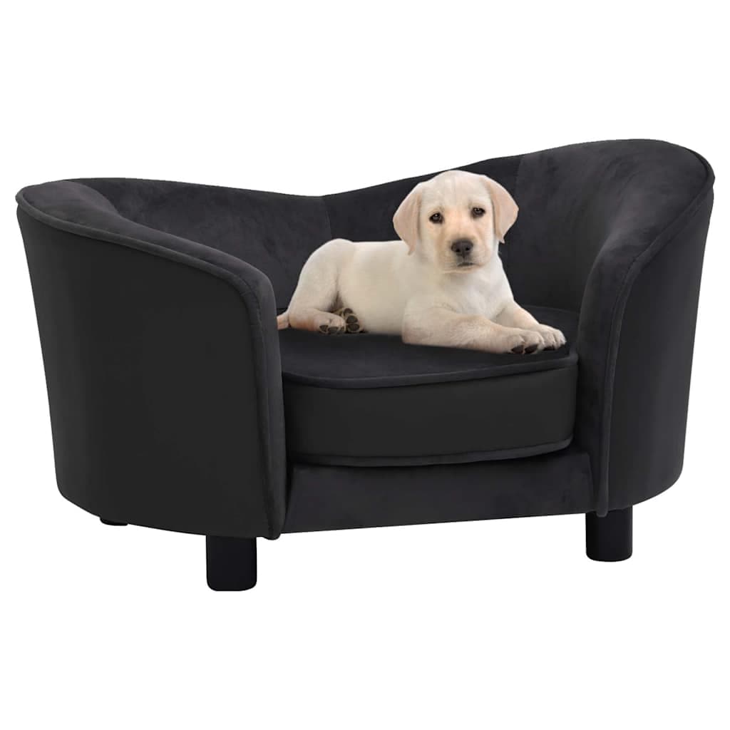 Divano per Cani Nero 69x49x40 cm in Peluche e Similpelle — miniatura 1 di 8