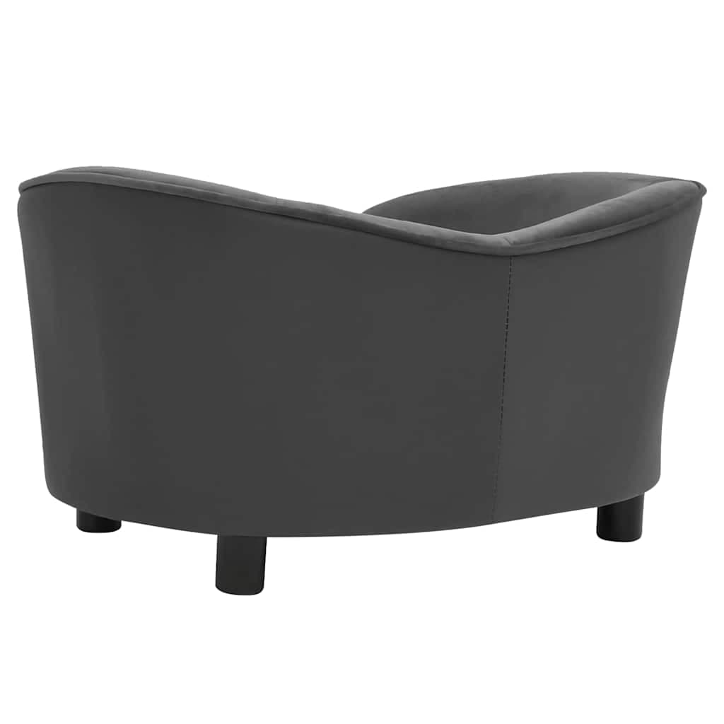 Divano per Cani Grigio Scuro 69x49x40 cm in Peluche e Similpelle — miniatura 4 di 8