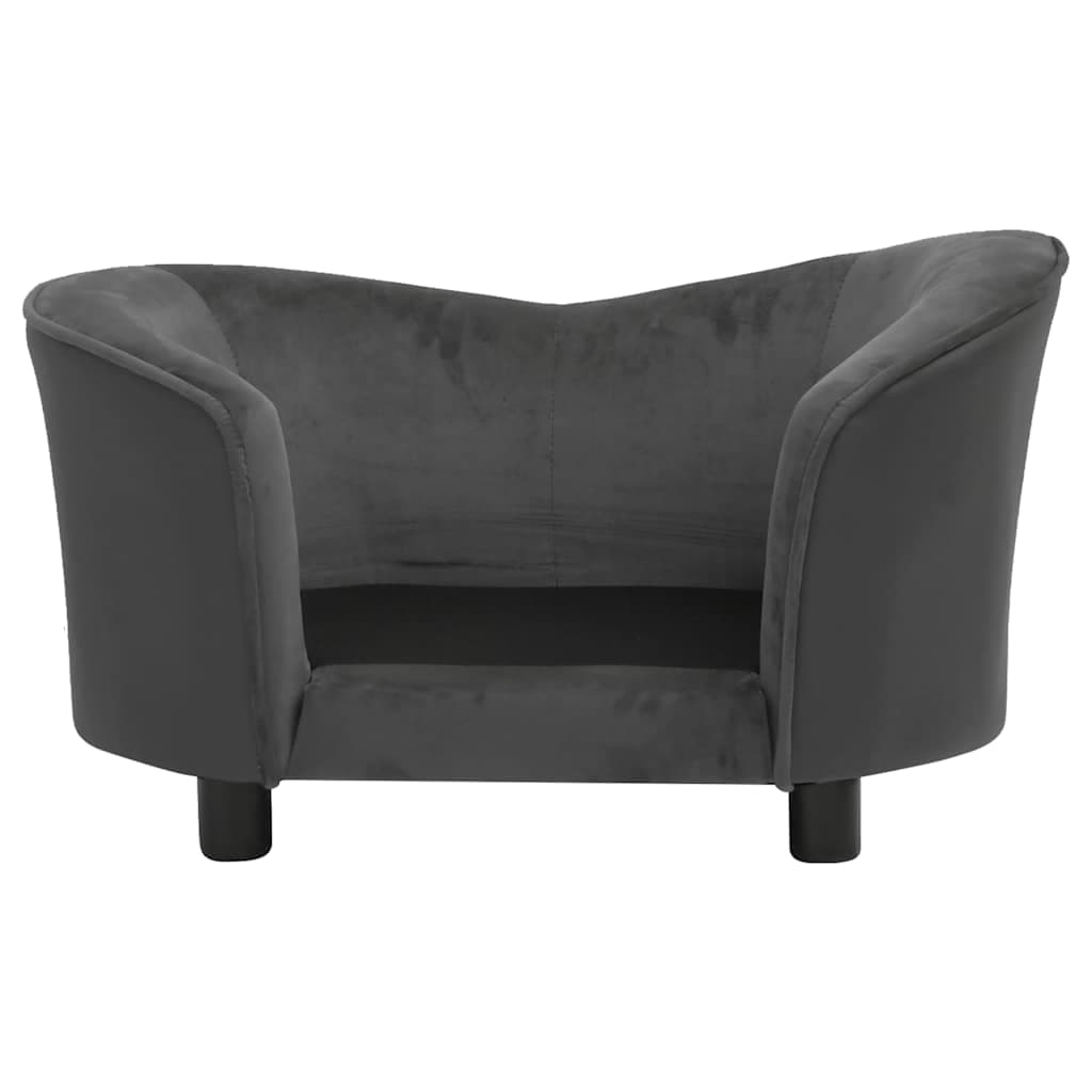 Divano per Cani Grigio Scuro 69x49x40 cm in Peluche e Similpelle — miniatura 5 di 8
