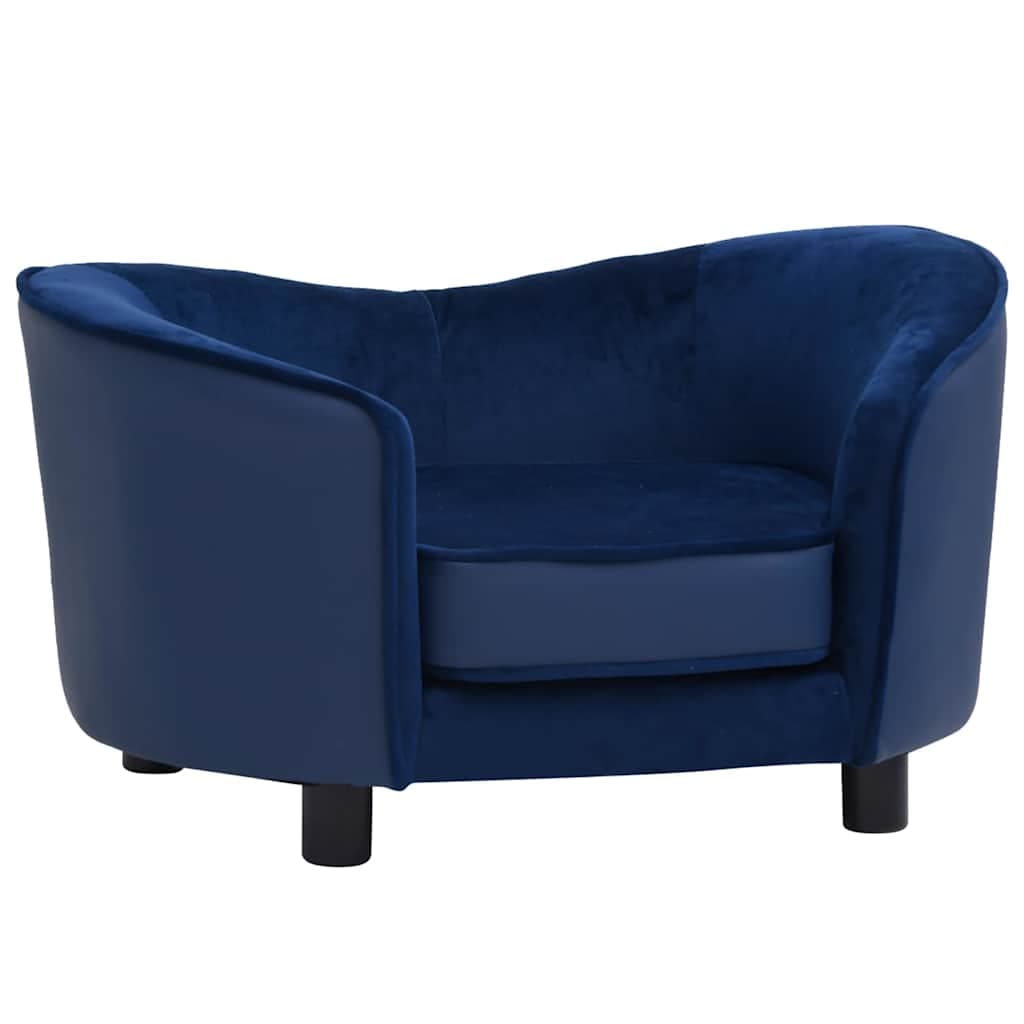 Divano per Cani Blu 69x49x40 cm in Peluche e Similpelle — miniatura 2 di 7
