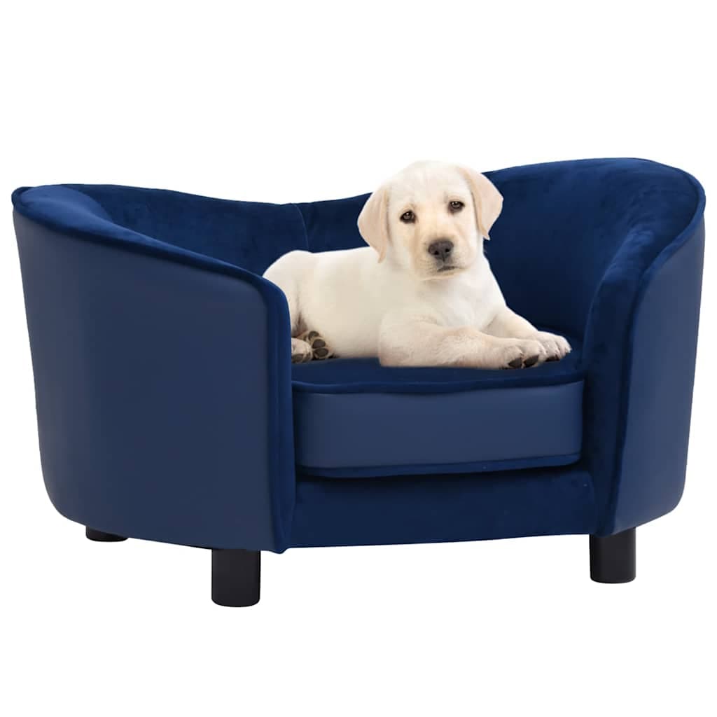 Divano per Cani Blu 69x49x40 cm in Peluche e Similpelle — miniatura 1 di 7