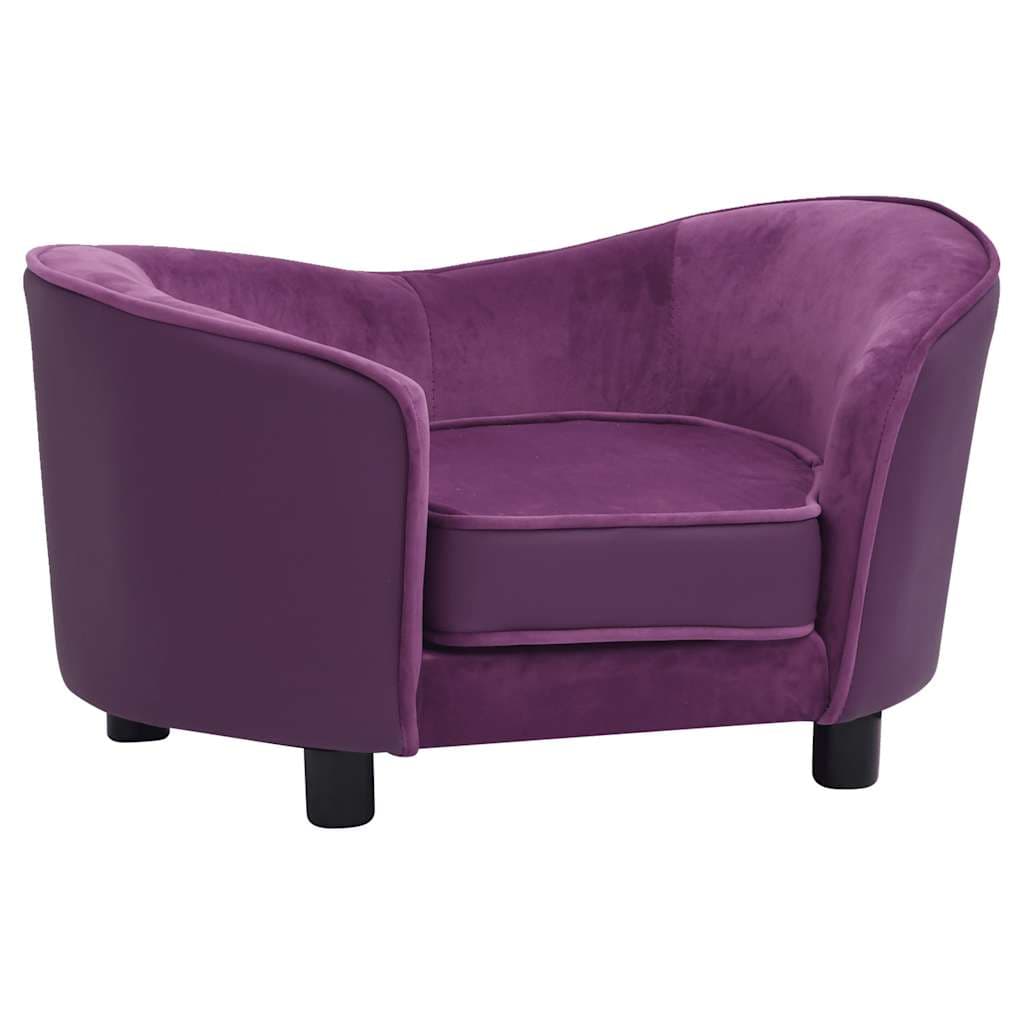 Divano per Cani Borgogna 69x49x40cm in Peluche e Similpelle — miniatura 2 di 7