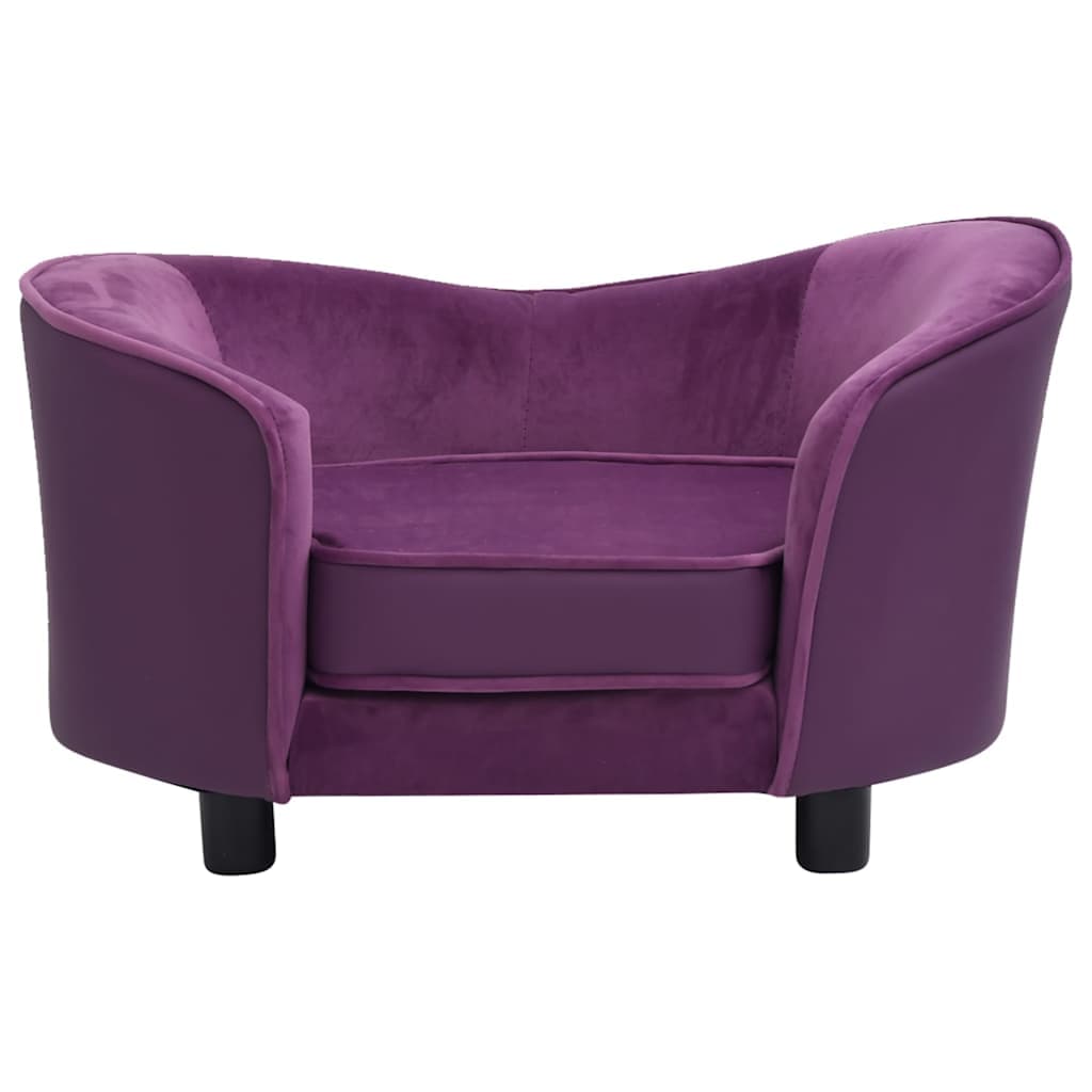 Divano per Cani Borgogna 69x49x40cm in Peluche e Similpelle — miniatura 3 di 7