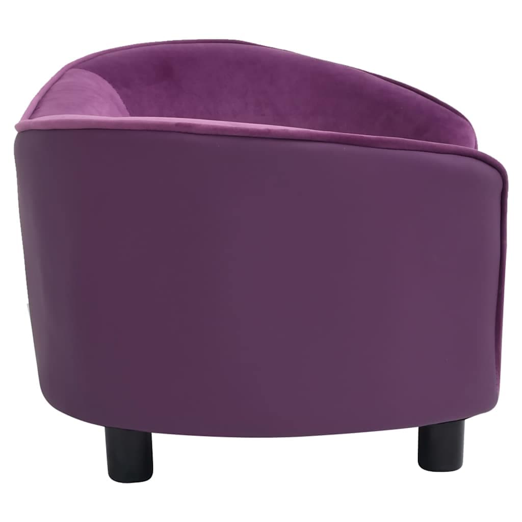 Divano per Cani Borgogna 69x49x40cm in Peluche e Similpelle — miniatura 4 di 7