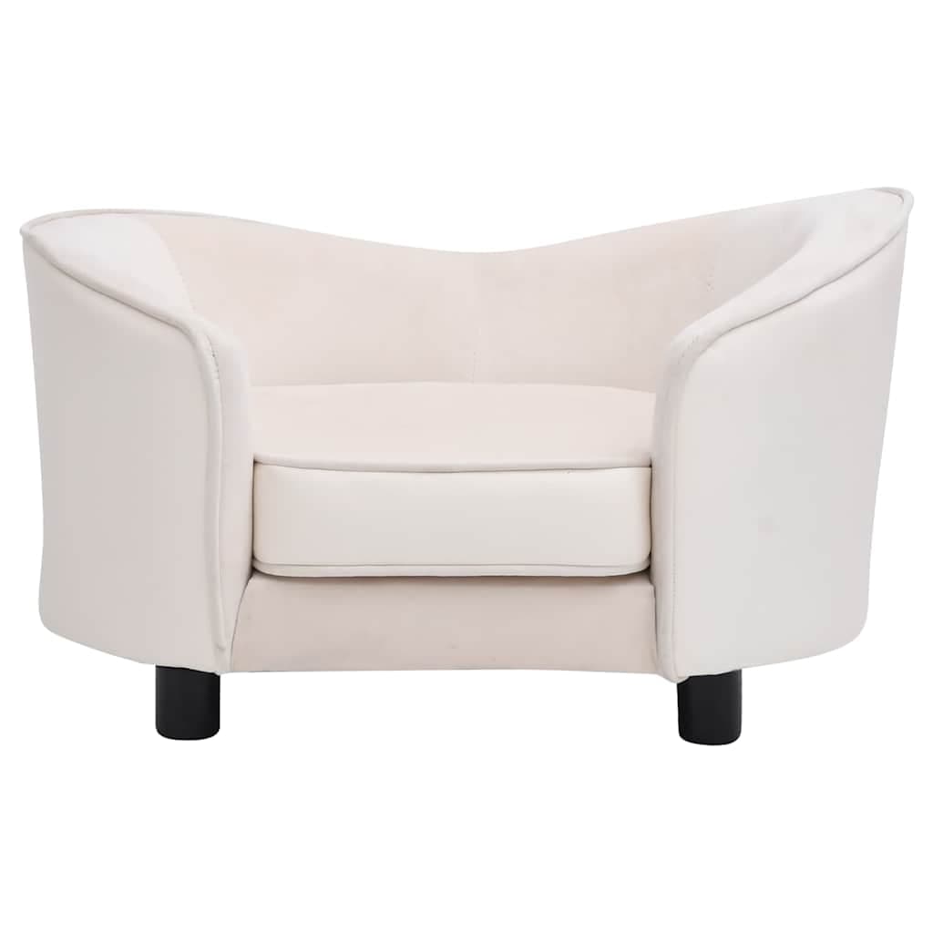 Divano per Cani Crema 69x49x40 cm in Peluche e Similpelle — miniatura 3 di 7