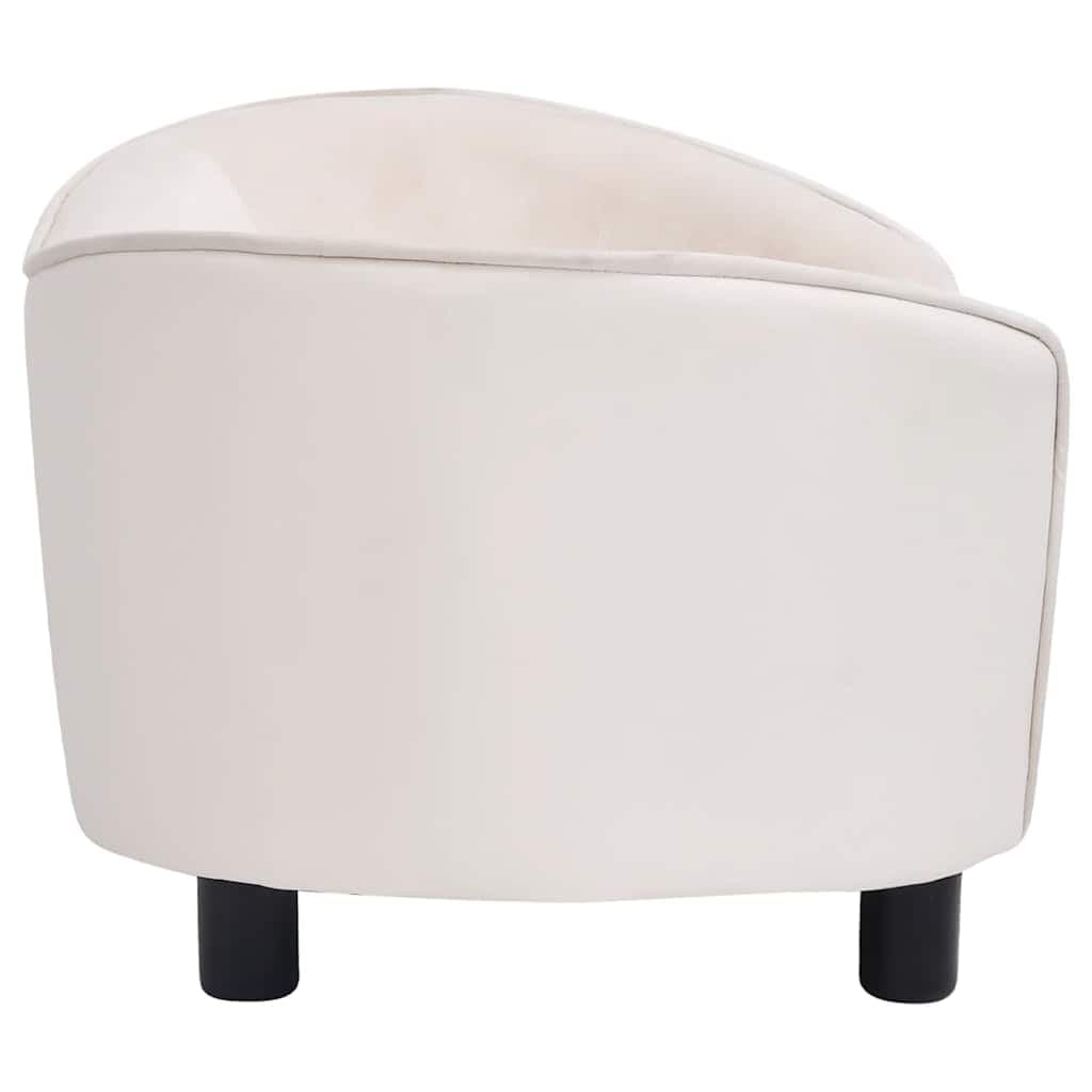 Divano per Cani Crema 69x49x40 cm in Peluche e Similpelle — miniatura 4 di 7