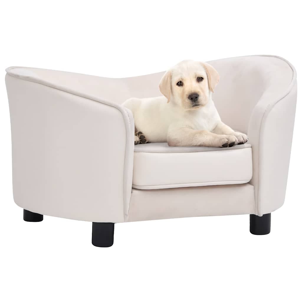 Divano per Cani Crema 69x49x40 cm in Peluche e Similpelle — miniatura 1 di 7