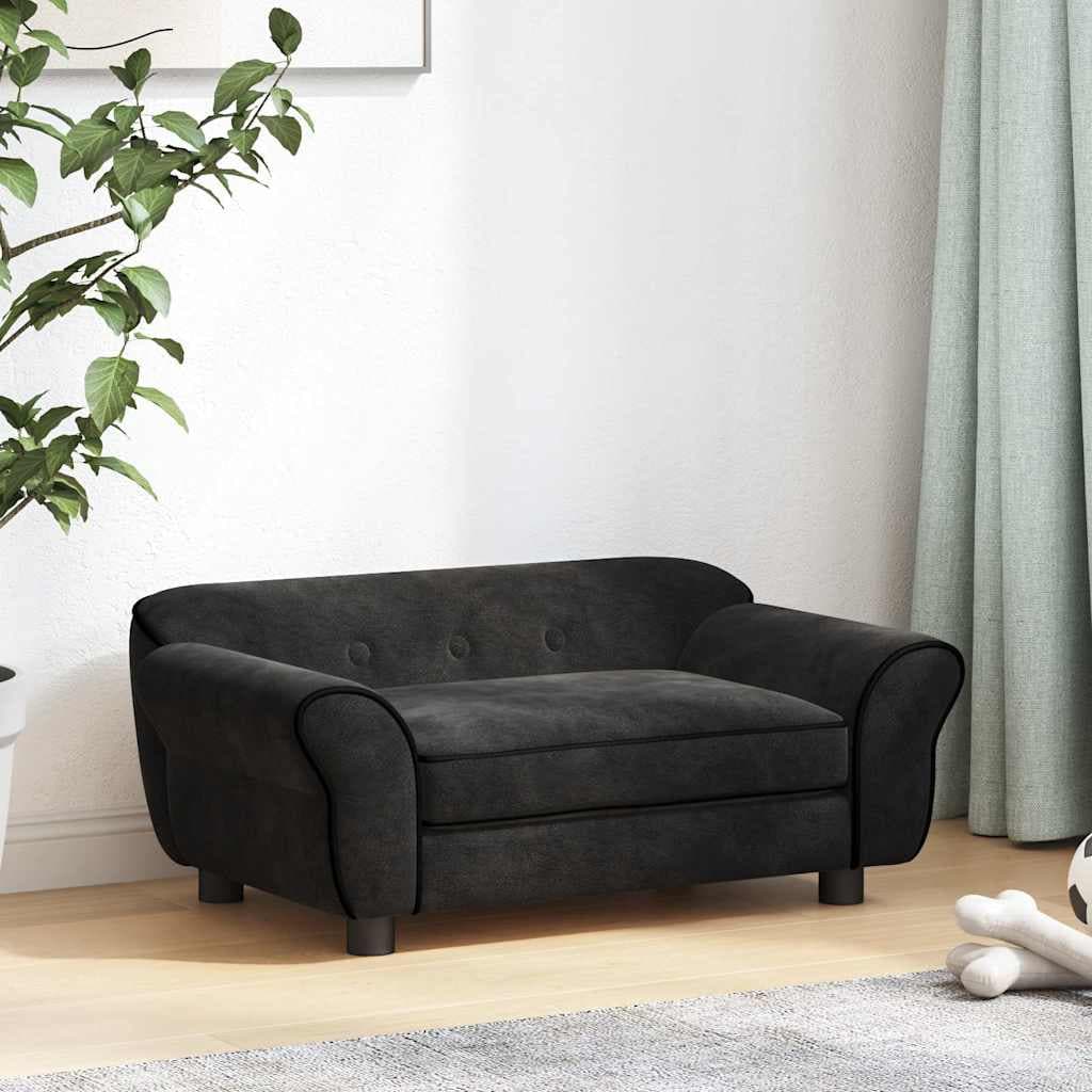 Divano per Cani Nero 72x45x30 cm in Peluche — miniatura 3 di 12