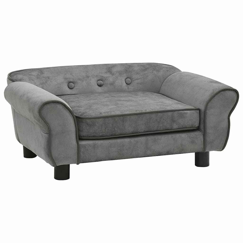 Divano per Cani Grigio Scuro 72x45x30 cm in Peluche — miniatura 2 di 12