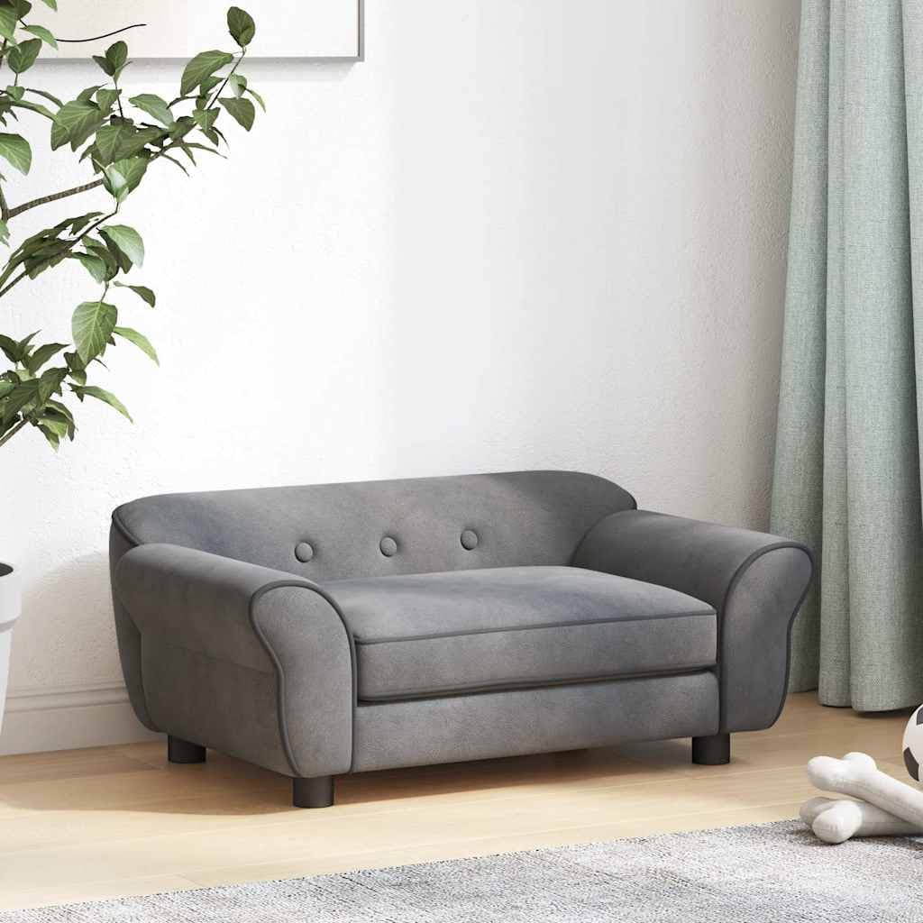 Divano per Cani Grigio Scuro 72x45x30 cm in Peluche — miniatura 3 di 12