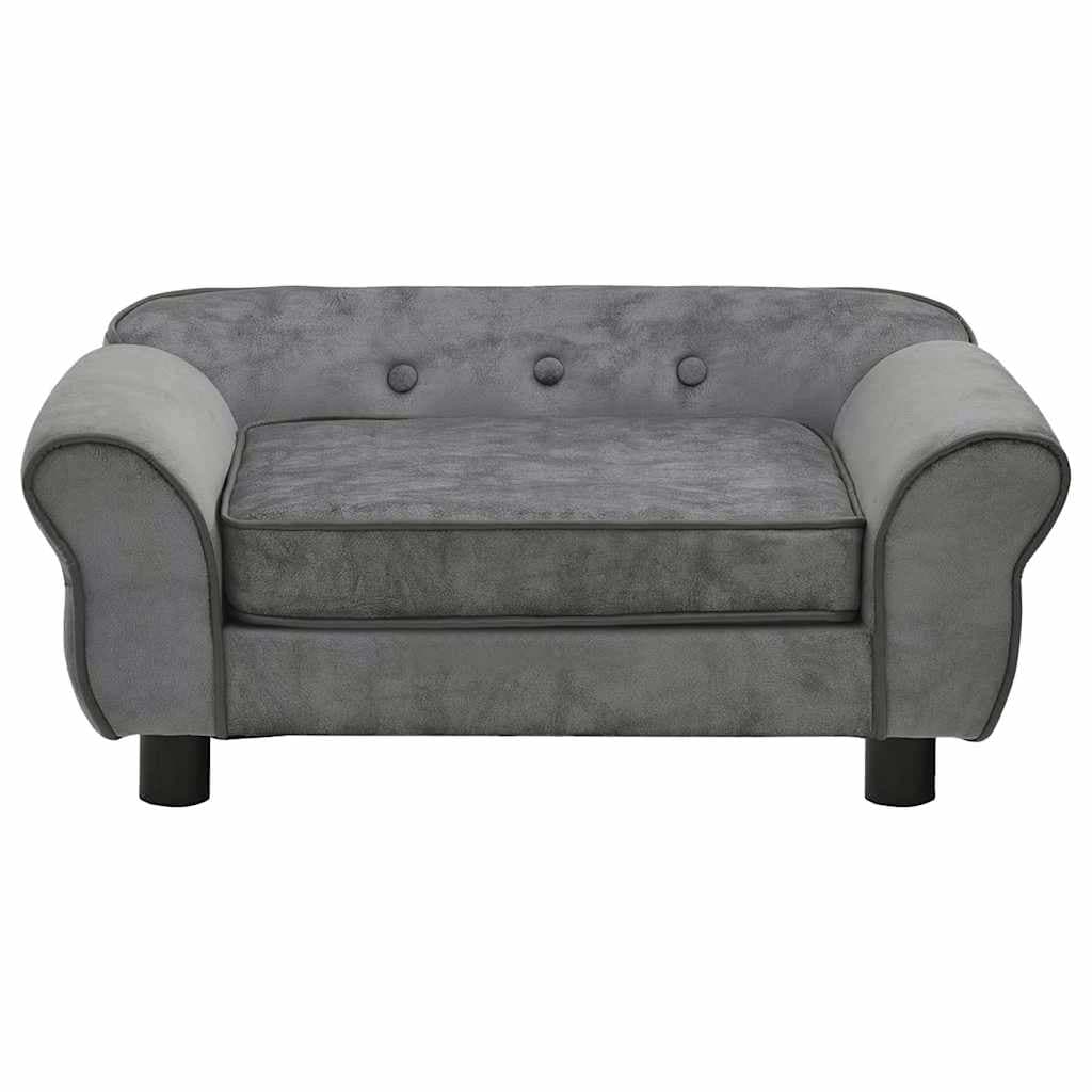 Divano per Cani Grigio Scuro 72x45x30 cm in Peluche — miniatura 4 di 12