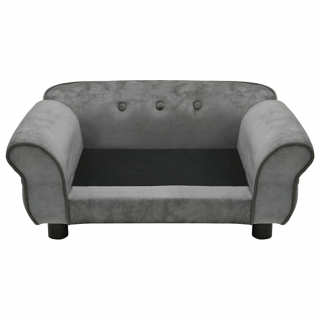 Divano per Cani Grigio Scuro 72x45x30 cm in Peluche — miniatura 5 di 12