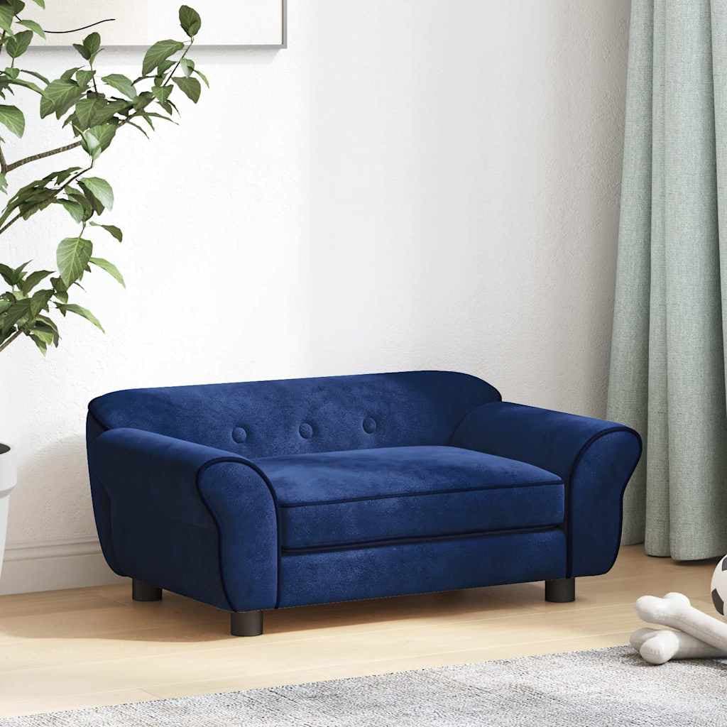 Divano per Cani Blu 72x45x30 cm in Peluche — miniatura 3 di 12