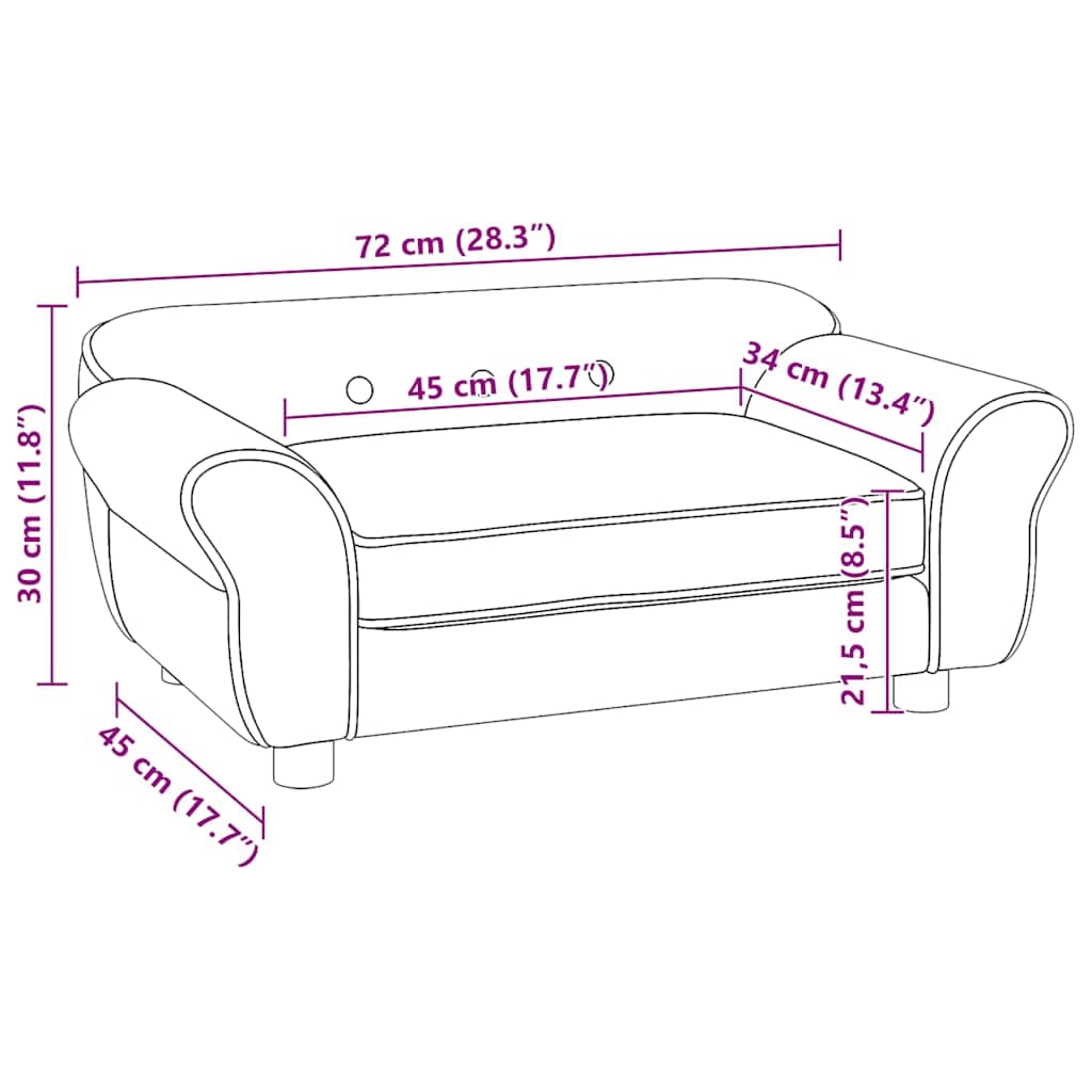 Divano per Cani Blu 72x45x30 cm in Peluche — miniatura 12 di 12