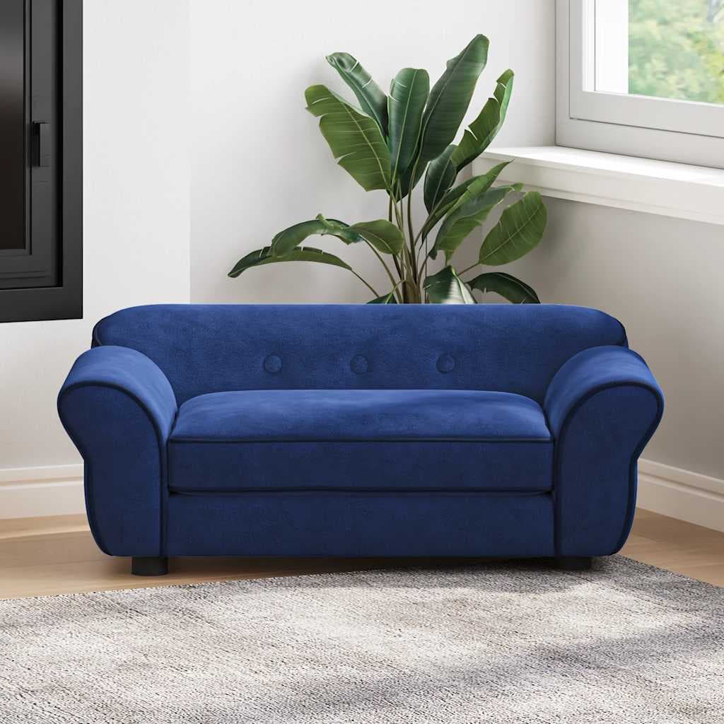 Divano per Cani Blu 72x45x30 cm in Peluche — miniatura 1 di 12