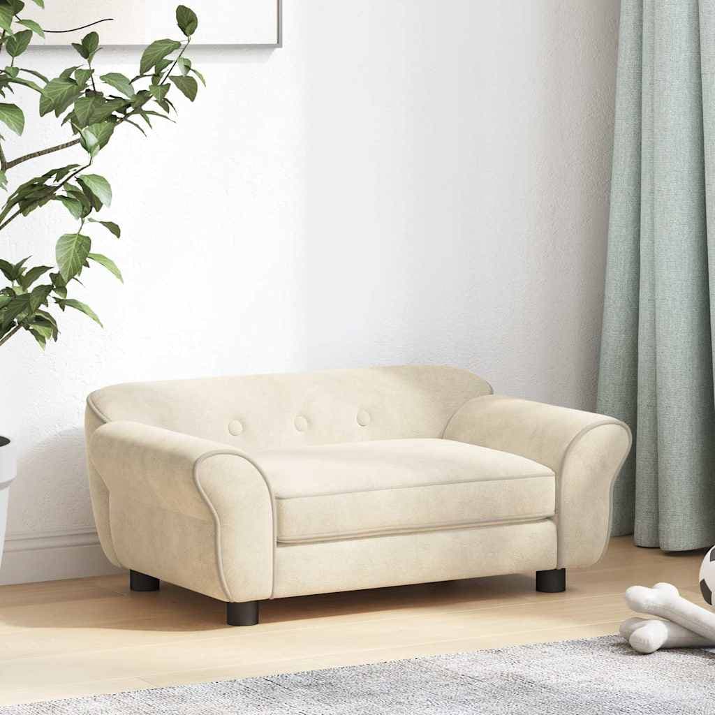 Divano per Cani Crema 72x45x30 cm in Peluche — foto 3 di 12