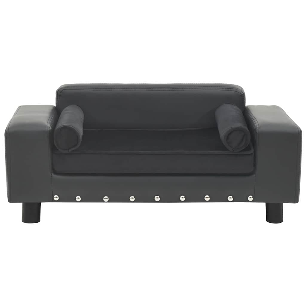 Divano per Cani Grigio Scuro 81x43x31cm in Peluche e Similpelle — miniatura 1 di 6