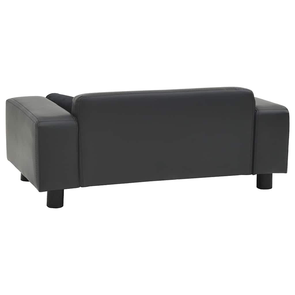 Divano per Cani Grigio Scuro 81x43x31cm in Peluche e Similpelle — miniatura 2 di 6