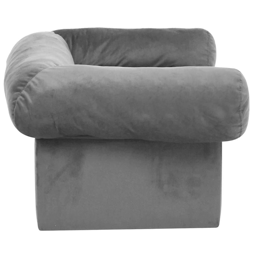 Divano per Cani con Cassetto Grigio 75x50x38 cm in Peluche — miniatura 4 di 7