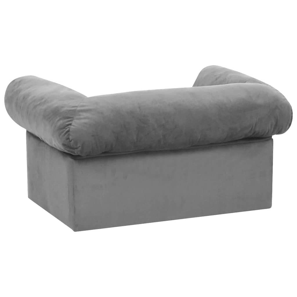 Divano per Cani con Cassetto Grigio 75x50x38 cm in Peluche — miniatura 5 di 7
