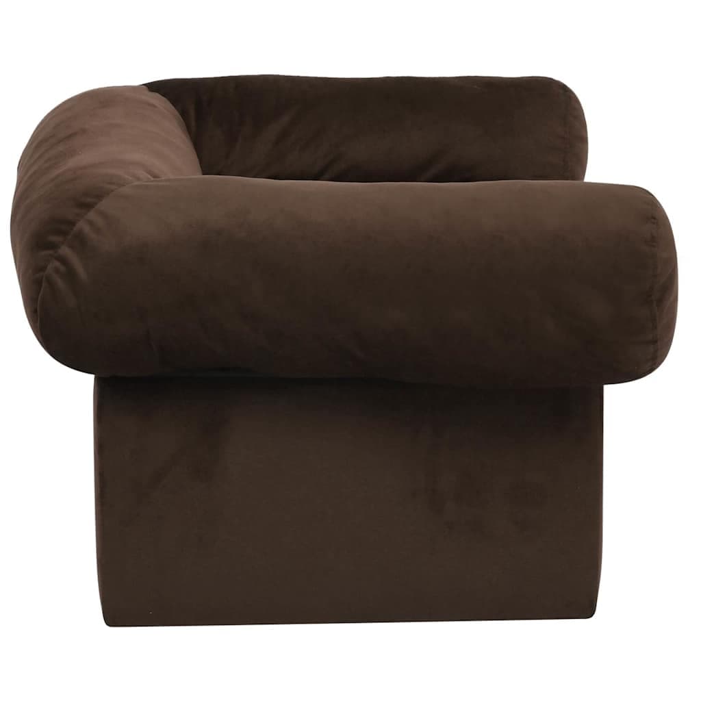 Divano per Cani con Cassetto Marrone 75x50x38 cm in Peluche — miniatura 4 di 7