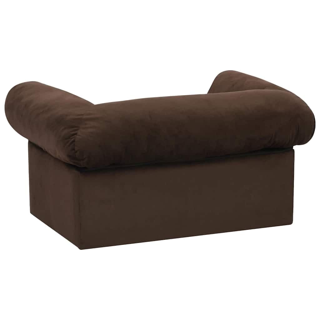 Divano per Cani con Cassetto Marrone 75x50x38 cm in Peluche — miniatura 5 di 7