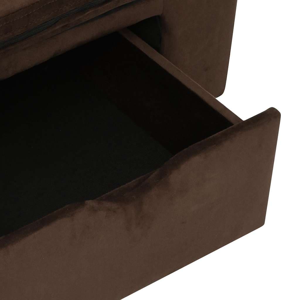 Divano per Cani con Cassetto Marrone 75x50x38 cm in Peluche — miniatura 6 di 7