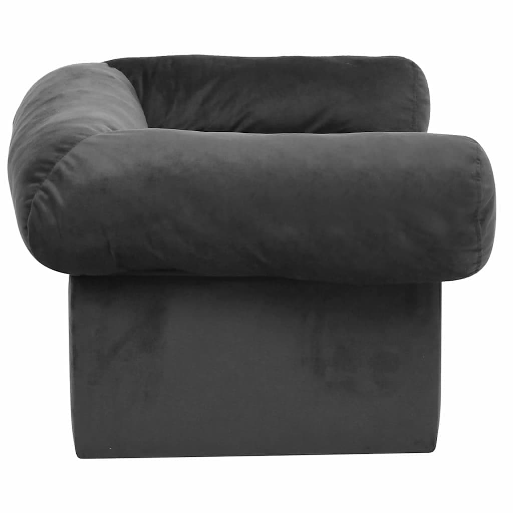Divano per Cani con Cassetto Grigio Scuro 75x50x38cm in Peluche — miniatura 4 di 7
