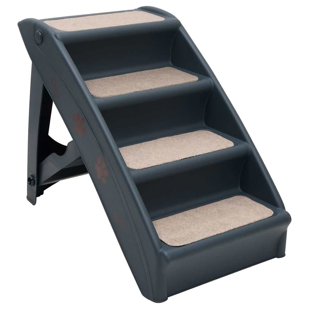Scala per Cani Pieghevole con 4 Gradini Grigio Scuro — miniatura 2 di 8