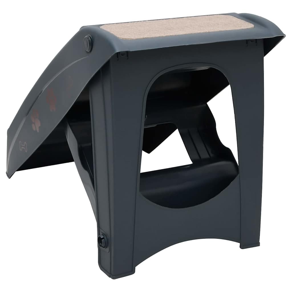 Scala per Cani Pieghevole con 4 Gradini Grigio Scuro — miniatura 4 di 8
