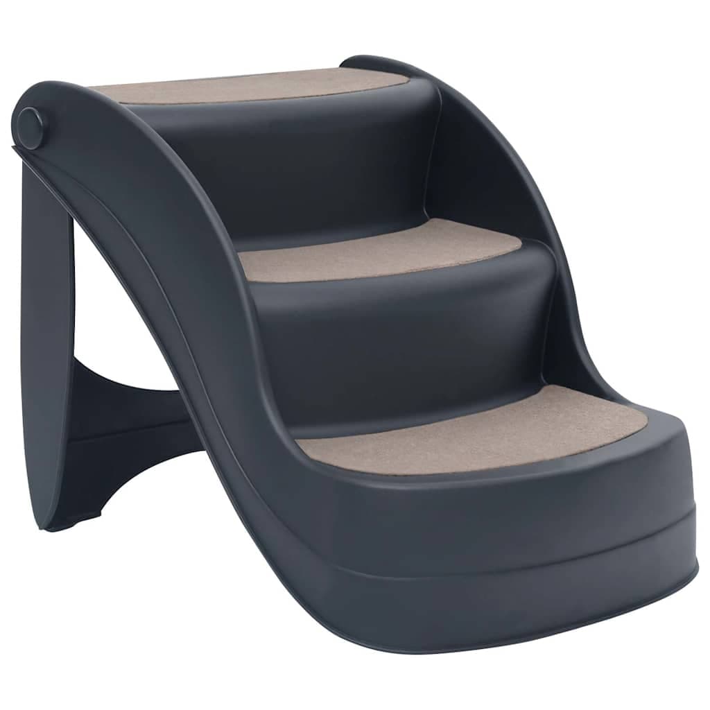 Scala per Cani Pieghevole con 3 Gradini Grigio Scuro — miniatura 2 di 8