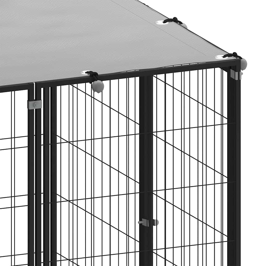 Gabbia per Cani Nera 110x110x110 cm in Acciaio — miniatura 3 di 4